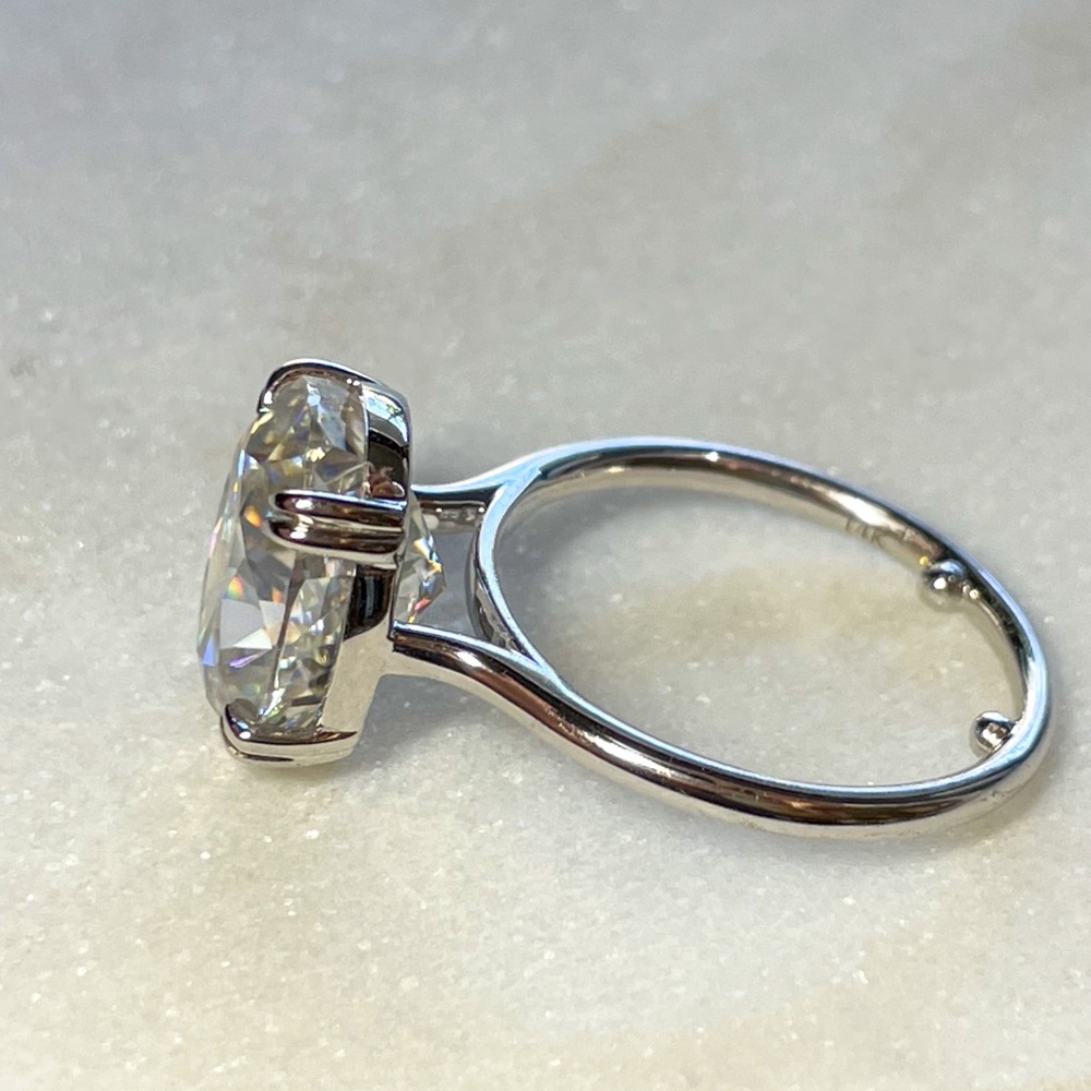 14k White Gold 5ct Crushed Ice Oval - Picture 12 of 16